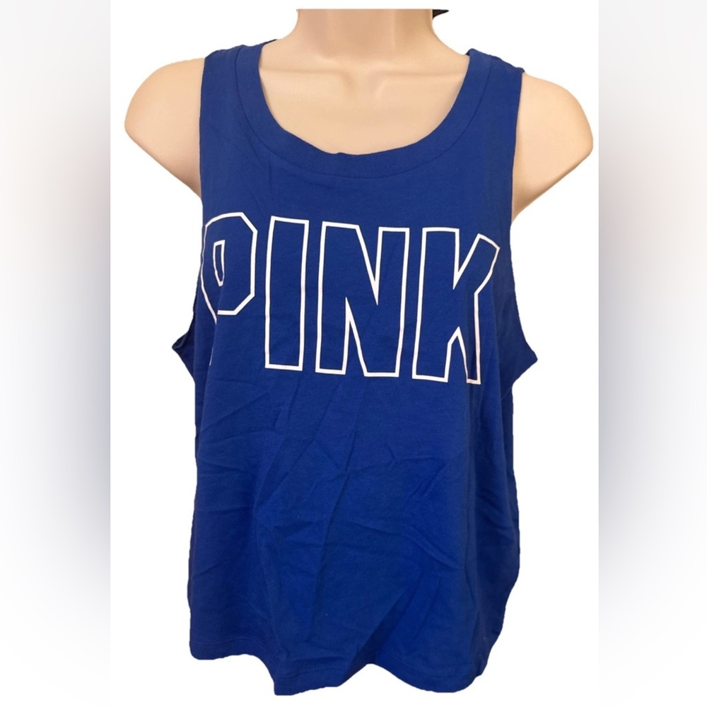 Victoria's Secret Pink  Bold Blue Muscle Tee Size Small